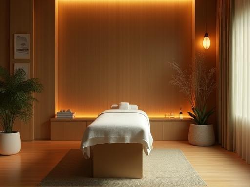 Salle de massage contemporaine et accueillante